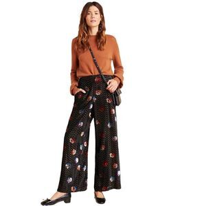Anthropologie Eva Franco pasquette velvet floral wide leg pants 0